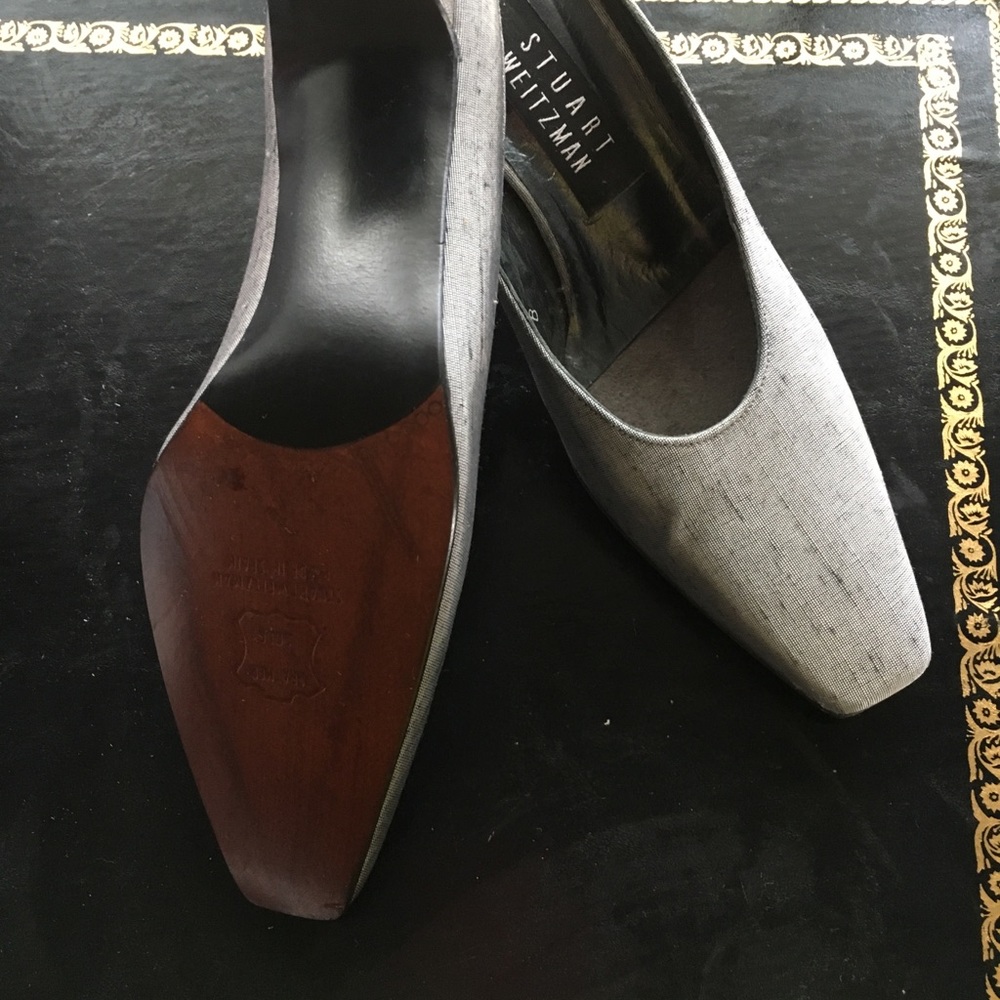 Stuart Weitzman vintage grey mules